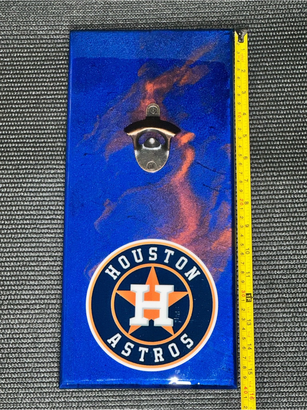 MLB Houston Astros Blue and Orange Wall Bottle Opener